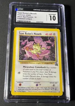 CGC Gem Mint 10 TEAM ROCKET’S MEOWTH Black Star Promos 18/53 Pokemon 2000 - Image 1