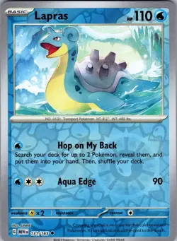 Lapras 131/165 Uncommon Pokemon Reverse Holo NM/M - Image 1