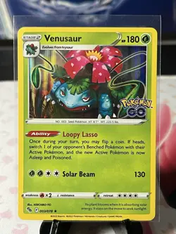 Venusaur 3/78 Pokemon GO Holo Rare Pokemon Card Pokemon TCG 003/078 NM/LP - Image 1