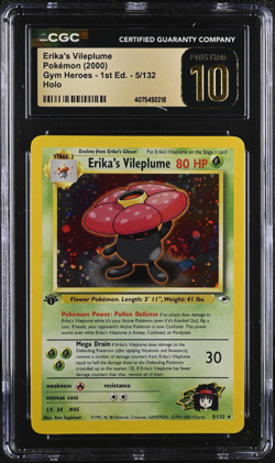 2000 Pokemon Gym Heroes 1st Edition #5 Erika's Vileplume CGC Pristine 10 POP 12 - Image 1