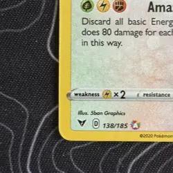 Rayquaza 138/185 Amazing Rare Swsh04: Vivid Voltage Holo Pokemon Holo NM TCG - Image 5