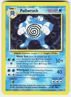 Poliwrath 13/102 Holo Holo Rare Base Set Unlimited Pokemon Holo MP - Image 1