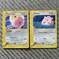 Expedition Base Set Clefable 41/165 & Clefairy 101/165 Pokemon Cards! - Image 1