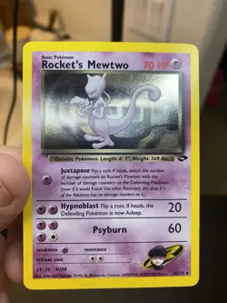 Rocket's Mewtwo 14/132 Team Rocket Holo Rare 70 HP EN 2000 WOTC - Image 1