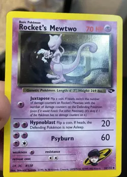 Rocket's Mewtwo 14/132 Team Rocket Holo Rare 70 HP EN 2000 WOTC - Image 2