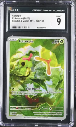 Caterpie 172/165 IR Scarlet & Violet EN-151 Pokemon Card English CGC 9 Mint - Image 1