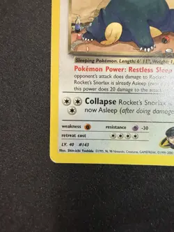 Rocket's Snorlax 33/132 Gym Heroes Rare English 2000 90 HP - Image 2