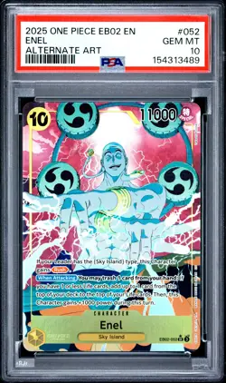 2025 ONE PIECE EB02-EXTRA BOOSTER -ANIME 25TH COLLECTION- #052 ENEL PSA 10 - Image 1