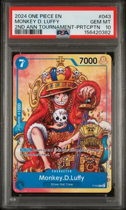 2024 ONE PIECE PROMOS #043 MONKEY D. LUFFY PSA 10 - Image 1