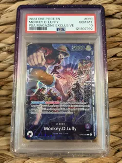 2024 ONE PIECE PROMO-PSA MAGAZINE EXCLUSIVE #060 MONKEY D. LUFFY PSA 10 - Image 3