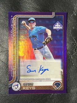 SEAN KEYS 2025 Topps Pro Debut Purple Foil Auto 259/299 PD-10 - Image 1
