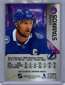 2023-24 Metal Universe PMG Steven Stamkos /10 Tampa Bay Lightning #1 - Image 2