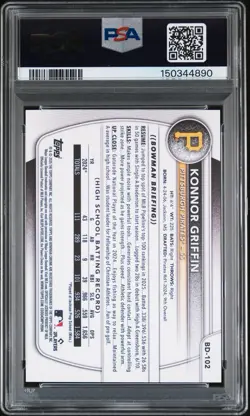 *1/1* Konnor Griffin 2025 BOWMAN DRAFT BLACK BORDER! #1 Prospect Pirates PSA 8* - Image 2