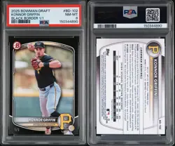 *1/1* Konnor Griffin 2025 BOWMAN DRAFT BLACK BORDER! #1 Prospect Pirates PSA 8* - Image 3