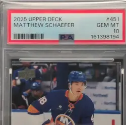 2025-26 Upper Deck Series 2 - Young Guns Matthew Schaefer #451 (RC) PSA 10 - Image 2