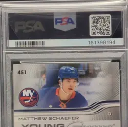 2025-26 Upper Deck Series 2 - Young Guns Matthew Schaefer #451 (RC) PSA 10 - Image 3