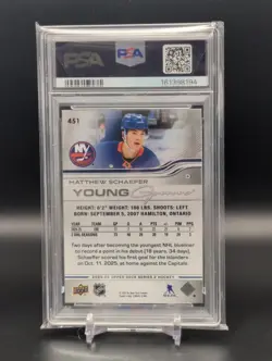 2025-26 Upper Deck Series 2 - Young Guns Matthew Schaefer #451 (RC) PSA 10 - Image 4