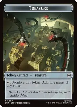 4x Treasure/Human Citizen Token, MTG, Spider-Man Tokens, 4 pack, Magic Token - Image 1