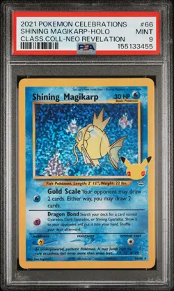 2021 POKEMON CELEBRATIONS CLASSIC COLLECTION #66 SHINING MAGIKARP-HOLO PSA 9 - Image 1