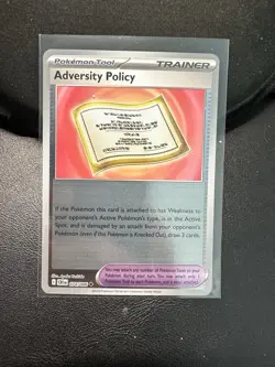 Adversity Policy 074/086 ME04: Chaos Rising Reverse Holo Pokemon EN NM - Image 1