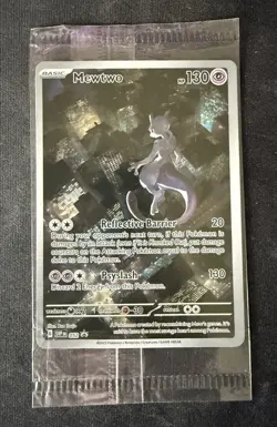 Pokemon TCG Mewtwo #052 151 UPC Black Star Promo Card Sealed #A - Image 1