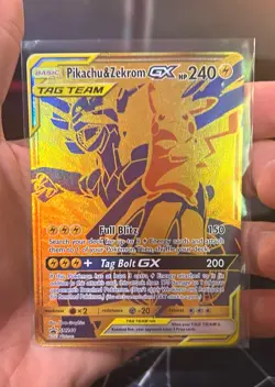 Pikachu & Zekrom GX SM168 TAG TEAM GX Promo Holo Card English 2019 - Image 1