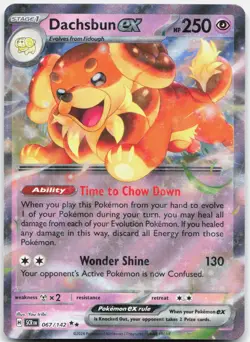 Dachsbun ex 67/142 Double Rare Stellar Crown Pokemon Holo Near Mint - Image 1