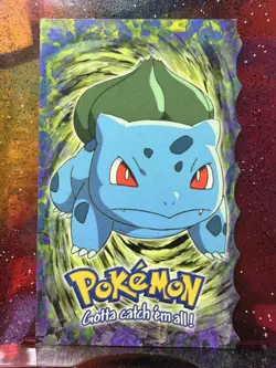Topps Pokemon Card Bulbasaur #1/ 12 Blue Logo Embossed Die Cut - Image 1