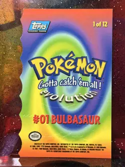 Topps Pokemon Card Bulbasaur #1/ 12 Blue Logo Embossed Die Cut - Image 2