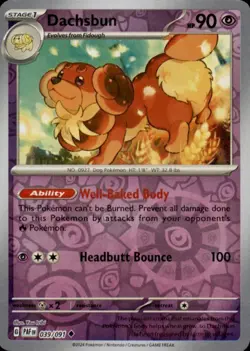 Dachsbun 039/091 Uncommon Paldean Fates Pokemon Reverse Holo Near Mint - Image 1