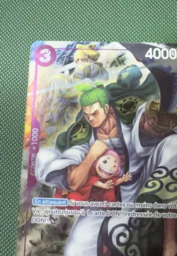 One Piece Zoro-Juurou OP05-067 rare French Promo 1st Anniversary NM - Image 2