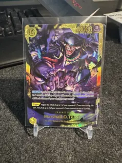 Marshall D. Teach One Piece OP-16 Secret Rare Holo Foil NM/Mint Condition - Image 1
