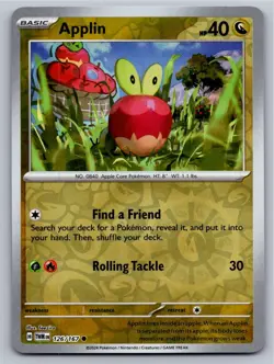 Applin 126/167 Common Twilight Masquerade Pokemon Reverse Holo Near Mint - Image 1