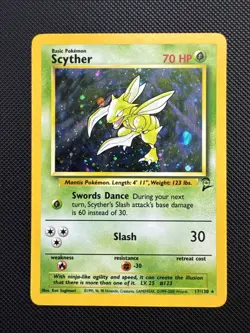 💎🌴| Scyther - Base Set 2 17/130 Rare Holo Pokemon TCG - NM/LP #37 - Image 1