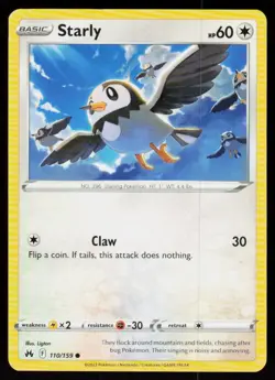 Starly 110/159 Common Crown Zenith Pokemon Near Mint - Image 1