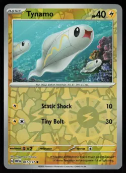 Tynamo 067/197 Common Obsidian Flames Pokemon Reverse Holo Near Mint - Image 1