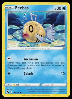 Feebas 039/195 Common Silver Tempest Pokemon Near Mint - Image 1