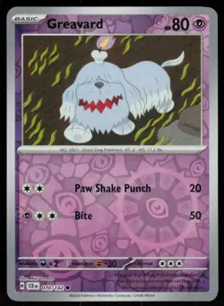 Greavard 70/142 Common Stellar Crown Pokemon Reverse Holo Near Mint - Image 1