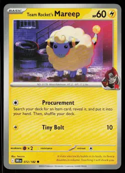 Team Rocket's Mareep 072/182 Common Destined Rivals Pokemon Near Mint - Image 1