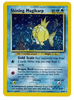 2000 POKEMON NEO REVELATION HOLO SHINING MAGIKARP 64/64 DOUBLE HOLO ERROR LP - Image 1