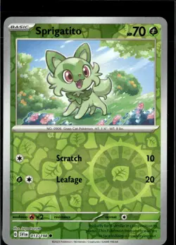 Pokemon Sprigatito 013/198 Scarlet Violet Base Reverse Holo Common 2 Card Lot - Image 1
