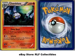 2012 Pokemon, B&W Next Destinies, #20/99 Chandelure, Holo Rare - Image 1