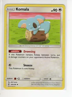 KOMALA UNIFIED MINDS SET POKEMON CARD 185/236 EX/NM - Image 1