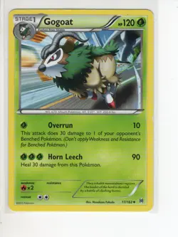 GOGOAT XY BREAKTHROUGH SET POKEMON CARD 17/162 MP - Image 1