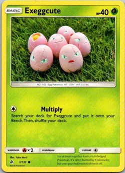 Exeggcute 1/131 Common Forbidden Light Pokemon Lightly Played - Image 1