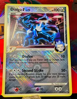 Pokemon Dialga 🔥 Platinum League Promo - G LV.79 7/127 Crosshatch rev Holo mew - Image 2