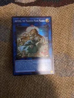 YuGiOh artemis, the magistus moon maiden alt art up01-en017 super nm in hand - Image 1