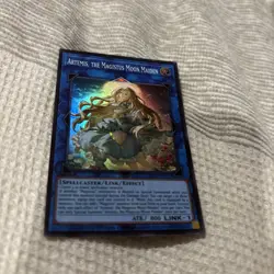 YuGiOh artemis, the magistus moon maiden alt art up01-en017 super nm in hand - Image 1