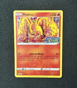 Pokemon TCG Moltres SWSH185 Brilliant Stars Prerelease Stamped Promo NM - Image 1