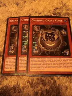3X Grinning Grave Virus SR06-EN030 Lair of Darkness 1st Edition - Image 1